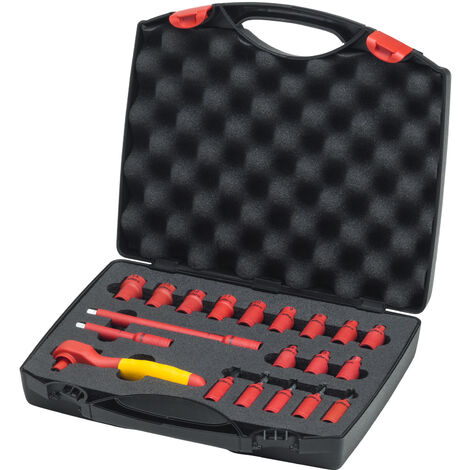 Wiha Juego de llaves de carraca aisladas de 1/4" 21 uds. caja incluida (43025)