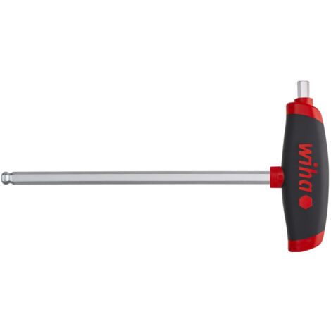 Wiha Llave Allen con mango corredizo Comfort grip con cabeza esférica hexagonal con acoplamiento lateral, en cromado mate 4.0 mm (45455)