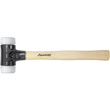 Wiha Martillo de cara blanda Safety de dureza media/muy duro con mango de madera Hickory, cabezal redondo 50, 360 mm (26646)