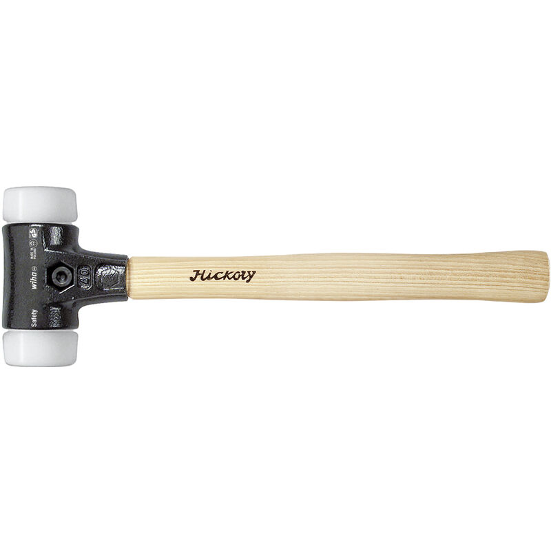 Wiha - Massette Safety avec embouts ronds mi-souples et très durs avec manche en hickory, embout de massette rond 40, 325 mm (26645)