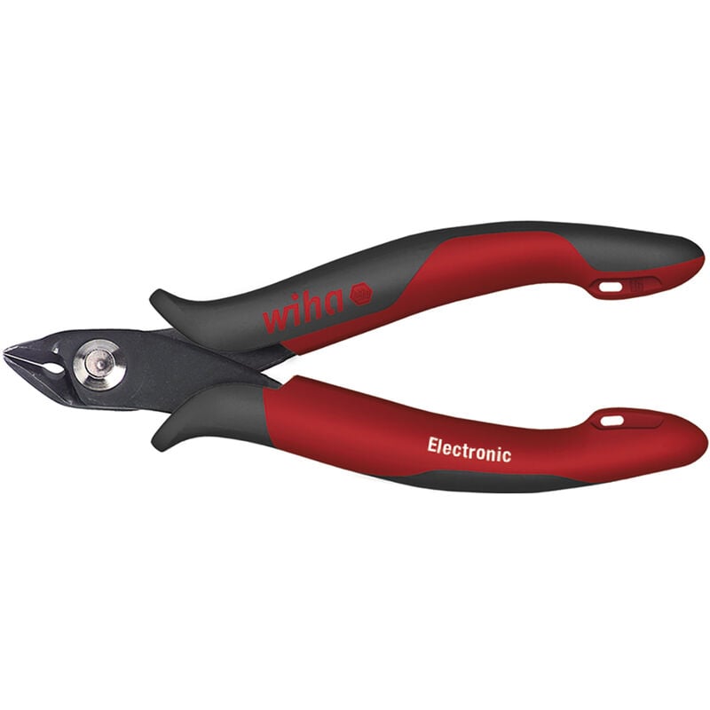 Wiha - Pince coupante devant oblique Electronic Tête large, pointue coupe rase 130 mm, 5 1/8' (26833)