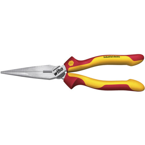 Wiha Pince demi-ronde Industrial electric avec taillant forme droite 160 mm, 6 1/2" (38857)