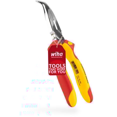 TOOLLAND Wiha Pince demi-ronde Professional electric avec taillant, forme courbe, env. 40° 200 mm, 8" (26729)