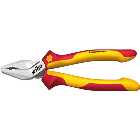 Wiha Pinza universale a grande effetto Industrial electric con DynamicJoint® e OptiGrip Con tagliente extra lungo 180 mm, 7" (33186)