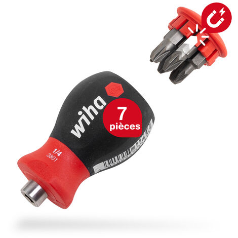 WIHA SB3801-02 PORTE-EMBOUT AVEC MAGASIN DE RANGEMENT STUBBY MAGNÉTIQUE 1/4''