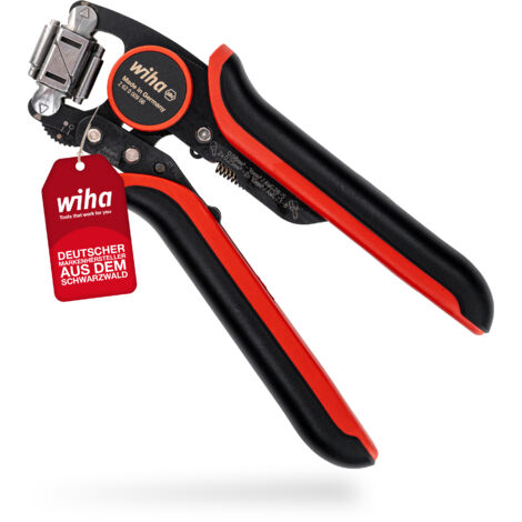 Wiha Profi Quetschzange Crimpzange mit 360° drehbarem Crimpkopf I Vierkant Vercrimpung I autom. Anpassung 0,08 bis 16mm² I Presszange I Aderendhülsenzange (45223)