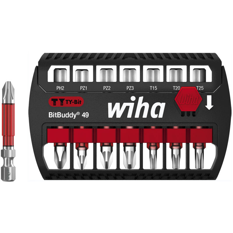 

Wiha Juego de puntas Phillips Pozidriv Torx Ty 8 piezas Bitbuddy 49 mm