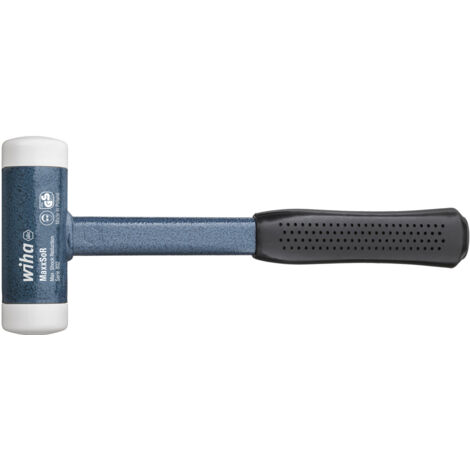 Wiha Schonhammer rückschlagfrei, sehr hart mit Stahlrohrstiel, Rund-Schlagkopf 50, 365 mm (39021)