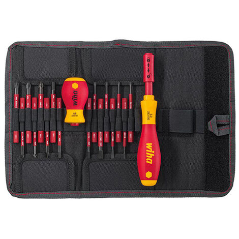 Wiha Schraubendreher und Bit Set slimVario gemischt 18-tlg. in Tasche (41231)