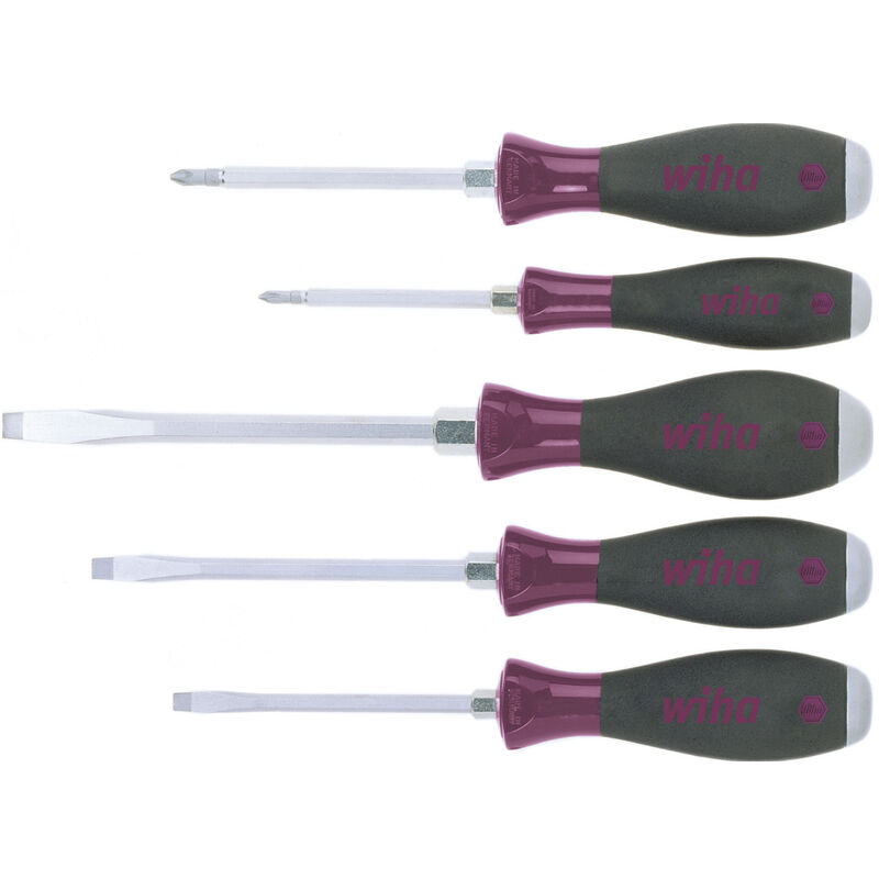 Wiha - Set di giravite MicroFinish a taglio, Phillips con lama esagonale continua e robusta calotta in acciaio 5 pz. (29138)