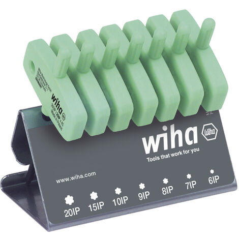 Wiha Set di chiavi a brugola con impugnatura a chiave TORX PLUS® 7 pz., ossidazione nera, nel portautensili per banco di lavoro (26261)