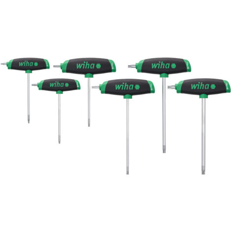 Wiha Set di chiavi a brugola con impugnatura a T ComfortGrip TORX®, 6 pz., con lama laterale, cromatura opaca (45622)