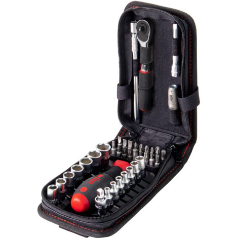Wiha Set di chiavi a tubo e inserti 1/4" 39 pz. in borsa funzionale con clip per cintura (44684)