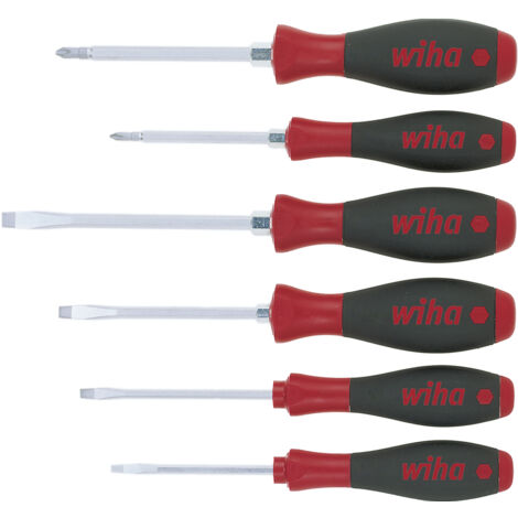 Wiha Set di giravite SoftFinish® A taglio, Pozidriv 6 pz. con attacco esagonale (21249)