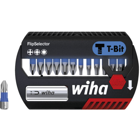 Wiha Set di inserti FlipSelector inserto T 25 mm Phillips, Pozidriv, TORX® 13 pz. 1/4" C6,3 (41824)