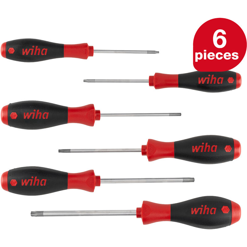 Wiha - screwdriver set SoftFinish® (07155) 6 pcs. i screwdriver set for everyday use, craftspeople, industry i fastening tool torx