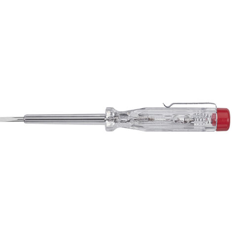 WIHA SPANNUNGSPRÜFER 220-250 VOLT SCHLITZ TRANSPARENT, MIT ANSTECKCLIP (05271) 3,0 MM X 60 MM
