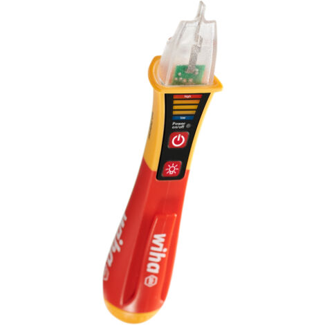 Wiha Spannungsprüfer Volt Detector, berührungslos, einpolig 12 - 1.000 V AC I Phasenprüfer mit optischem und akustischem Signal (43797)