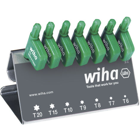 Wiha Stiftschlüssel mit Fähnchengriff Set TORX® 7-tlg. schwarzoxidiert im Werkbankständer (25625)