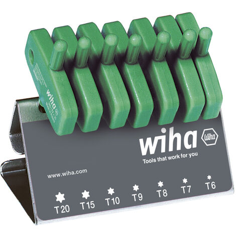 Wiha Stiftschlüssel mit Schlüsselgriff Set TORX® 7-tlg. schwarzoxidiert im Werkbankständer (25624)