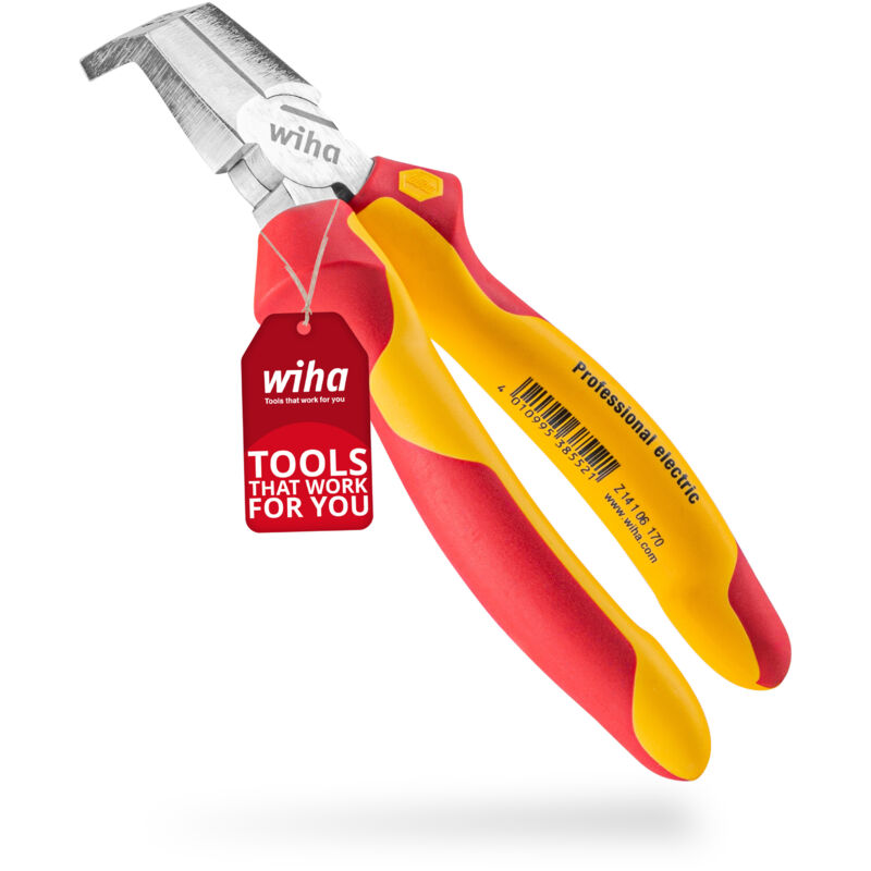 Installationszange TriCut electric vde (38853), Seitenschneider + Abisolierzange + Abmanteln Elektrikerzange für Schalter + Steckdosen 170 mm - Wiha