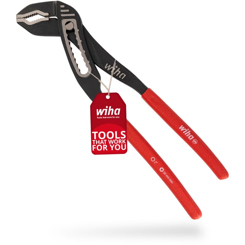 Wasserpumpenzange Classic (27381) i Wapu Zange 250 mm i durchgestrecktes Gelenk mit doppelter Führung für höchste Stabilität i in SB-Verpackung - Wiha