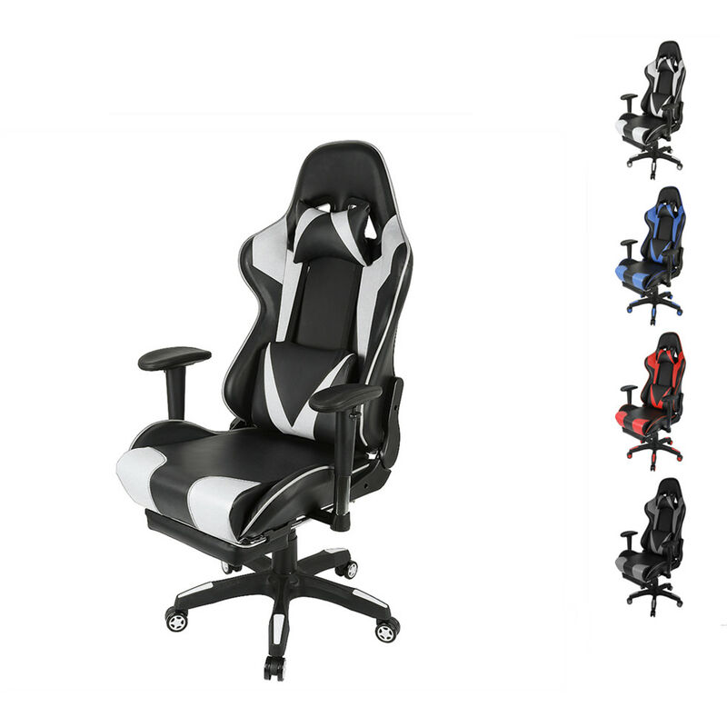 WIHHOBY Chaise de Bureau Gamer - Réglable à 180° - L 54 x P 70 cm