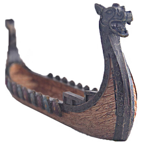 Wikingerschiff-Räucherstäbchenhalter aus Kunstharz – Retro und elegant, originelle Geschenkidee