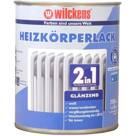 Wilckens Vernice per radiatori 2 in 1, bianco lucido, 750 ml