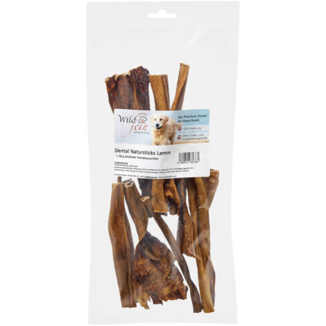 Wild & Fein Hundesnack Dental Natursticks Lamm - 80 g