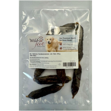 Wild & Fein italienische Salsiccia Hundewürstchen mit Herz - 80 g