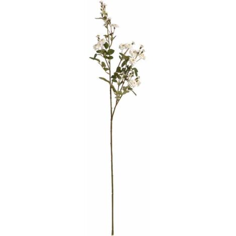 Wild Meadow Rose Artificial Flower - Fabric/Plastic - L15 x W15 x H74 cm - White