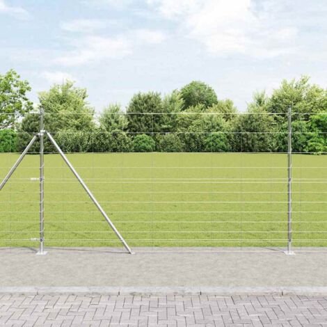 Wildzaun Silber 25 x 1,4 m Verzinkter Stahl vidaXL