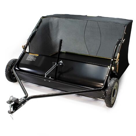 Wilitec Balai ramasseur – 1750 x 1250 x 585 mm – Largeur de 120 cm – capacité 415 l – avec Roues en caoutchouc – Balayeuse ramasseuse tractée Nettoyeur de pelouse pour Tondeuse autoportée ATV