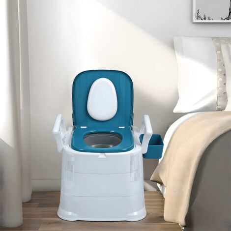 WILITTO  Toilette Portable pour Adultes avec Accoudoirs et Seau Intérieur - Stable, Charge 150kg, Antidérapante, Convient comme Fauteuil de Douche, pour Personnes Âgées et Femmes Enceintes