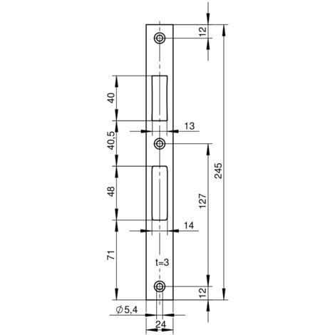 WILKA SCHLIESSTECHNIK GMBH WILKA Schließblech Nirosta P641 24x3x245 mm, für Fluchttüren