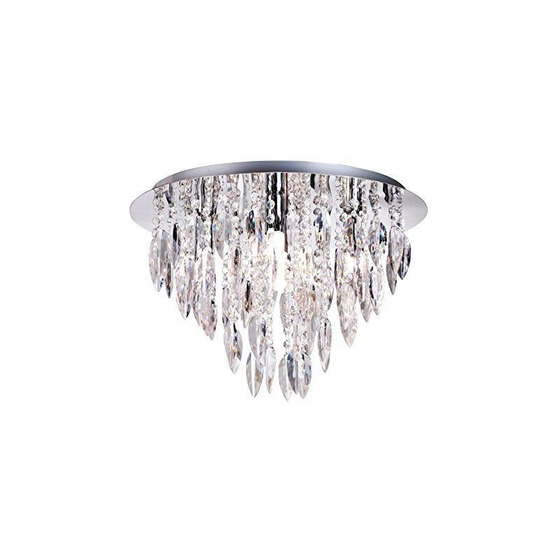 Lights4living - Willazzo 5 Light Round Clear Chandelier Flush Ceiling Light