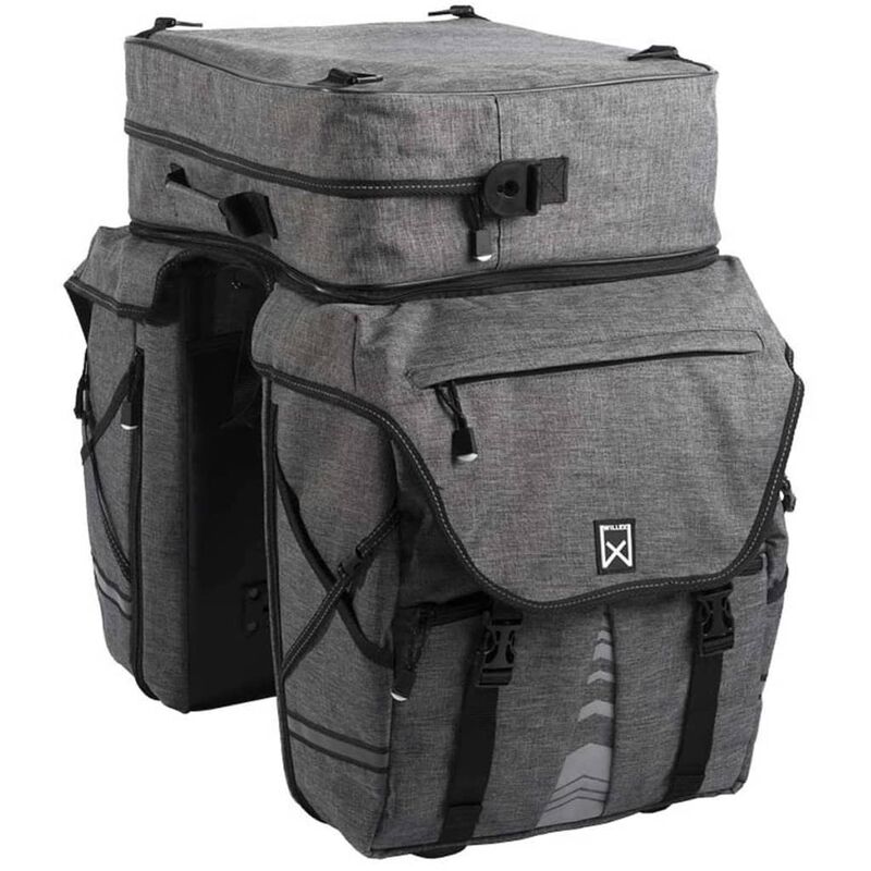 

Alforjas bicicleta con bolsa extraíble XL 1200 65 L gris 13413 - Gris - Willex