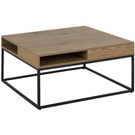 Willford Couchtisch 4 Räume natur, schwarz.