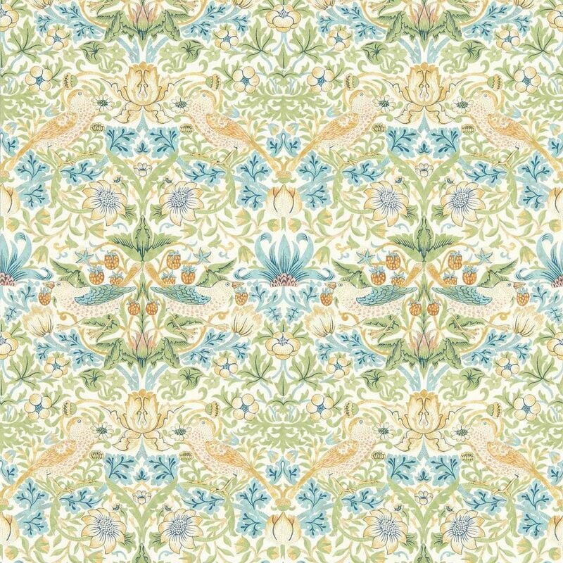 Clarke And Clarke - William Morris Design Strawberry Thief Wallpaper Apple Blush Paste The Wall