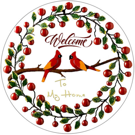 Willkommensschild – Roter Kardinal – Dekoratives Acryl-Wand- oder Türschild – 30 cm – Geschenk für Vogelliebhaber