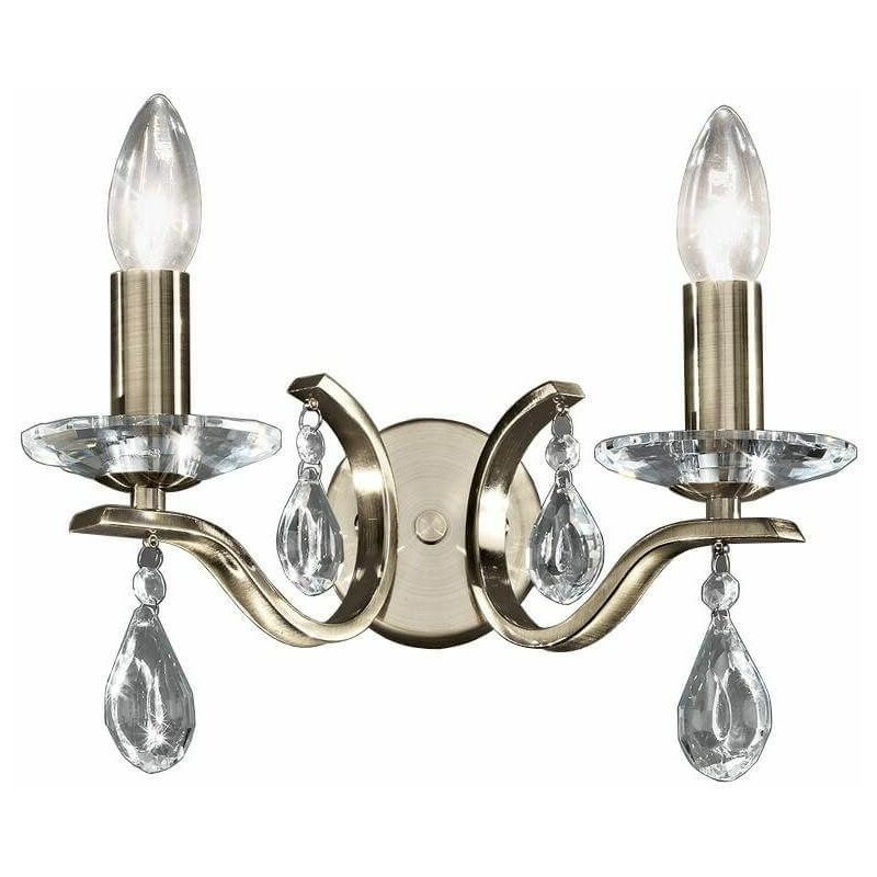 15franklite - Willow 2-Light Bronze Crystal Wall Light