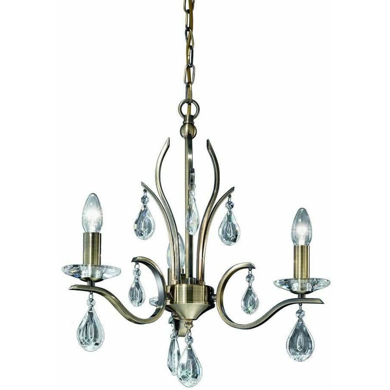 15franklite - Willow Crystal Bronze Pendant 3 Bulbs