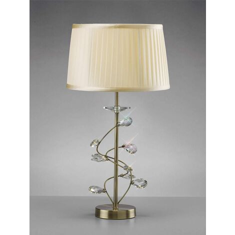 Table lamp gold / brass with velor shade green 25 cm - Parte