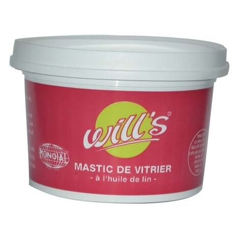 WILL'S - Mastic vitrier mondial brun/acajou pot 1kg