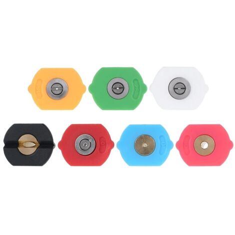 Willstar 1/4 Zoll Mehrwinkel-Hochdrucksprühdüsen-Set mit 7 Düsen (0, 15, 25, 40, 65 Grad, Seife, Spülen)