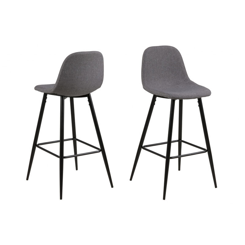 Ebuy24 - Willy Tabouret de bar en tissu, gris clair.