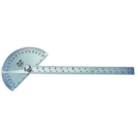 WILMART 178900  Rapporteur d'angle inox 170 mm avec règle graduée  Gravure laser