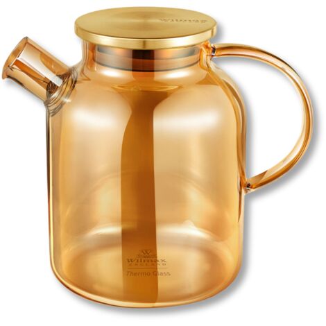 Wilmax 1,6 l Thermo-Teekanne aus Glas, Farbe Gold