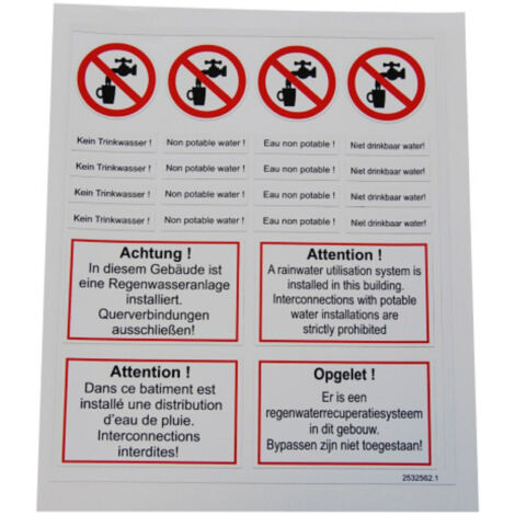 Wilo Beschriftungsset für Regenwassernutzung